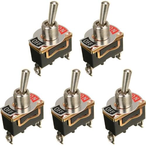 5pcs 15A 250V 2 Pin ON/OFF Rocker Toggle Switch with Waterproof Boot Heavy Duty SPST Rocker Switch for Car Boat Marine