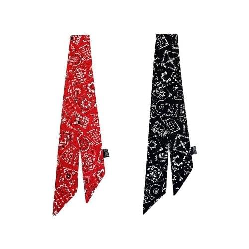 90*5cm New Cool All-match Street Hip-hop Cashew Printed Womens Small Neckerchief Ribbon Hair Band Scarf