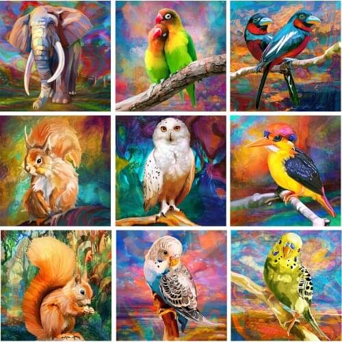 XUEQIXIAOZU DIY Elephant Bird Animal Diamond Painting Full Square Round Handmade Art Mosaic for Sale Embroidery Home Decoration