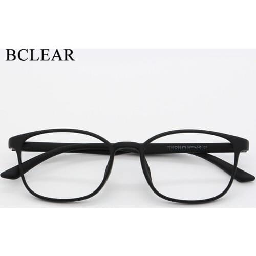 BCLEAR Rectangular Ultralight TR Business Men Glasses Frame Prescription Eyeglasses Frames Women Fashion Color Full Rim Eyewear