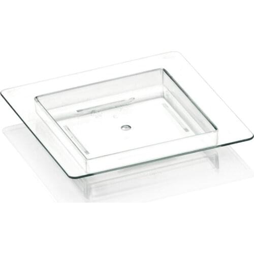 Free Shipping Party Wedding Supplies, Disposable Plastic Tableware, 75*75mm Transparent Modern Edge Dessert Plate, 50/Pack