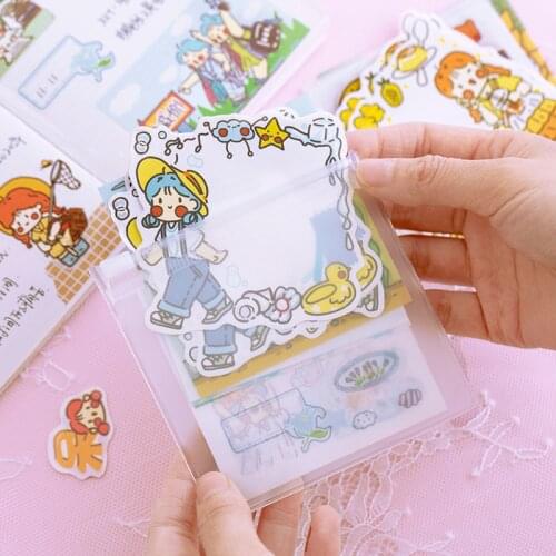 15pcs/lot Memo Pads Sticky Notes Cartoon Sweet Girl Notepad diary Scrapbooking Stickers Office School stationery Notepad