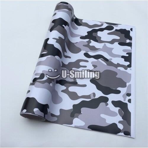Snow Black White Camo Vinyl Car Wrap Film Full Car Body Foil Decorative Motorbike Adhesive Sticker Decal Bubble Free