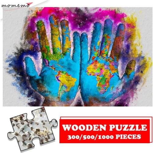 The Earth 300 500 1000 Pieces Wooden Puzzle Toys Creative Murals Picture Jigsaw Puzzle Adults Kids Assembling Wooden Puzzle Toys