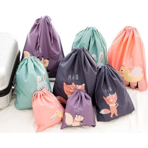 Travel Suitcase Underwear Packing Bag Cosmetics Drawstring Clothing Shoes Organizer Pouch Dust-proof Cartoon Storage Bag