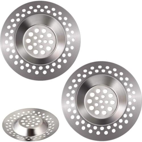 BalleenShiny 3-piece Kitchen Stainless Steel Sink Filter Food Slag Filter Bathroom Drain Filter Basket Household Floor Drain