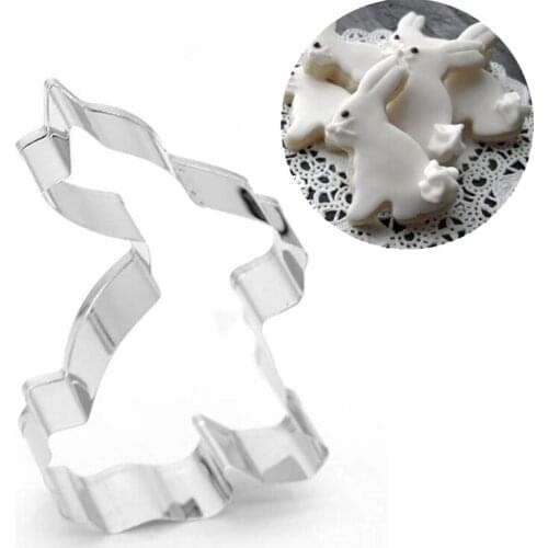 Stainless Steel Cookie Cutter Easter Bunny Fondant Mould Rabbit Shape Kids Diy Baking Moulds Kitchen Tools Baking Accessories