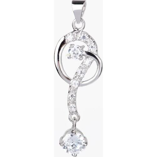 GND0143 New 925 Sterling Silver Lovely Sweet Beauty Crystal CZ Romantic Necklaces Pendants Jewelry Gift For Women