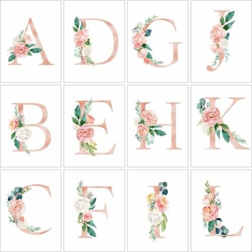 Huacan Full Square Diamond Painting Letter Diamond Art Mosaic Flower Text Embroidery Home Decor Wall Stickers