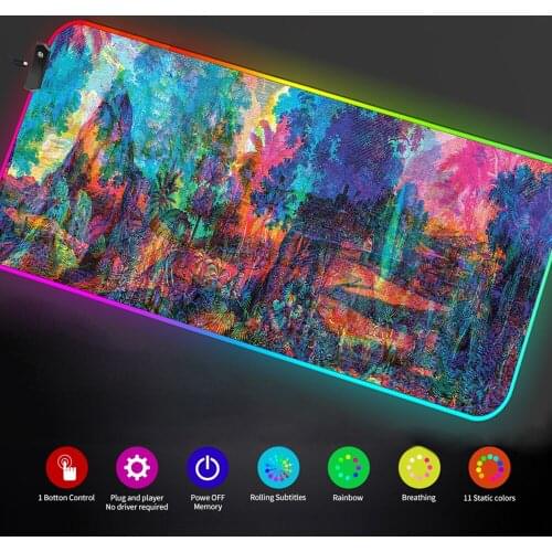 Led Light Mouse Pad Luminous Play Mat Mats with Backlight Gamer Desktop Office Carpet Non-slipMat Large Carpet for Xxl Mousepad