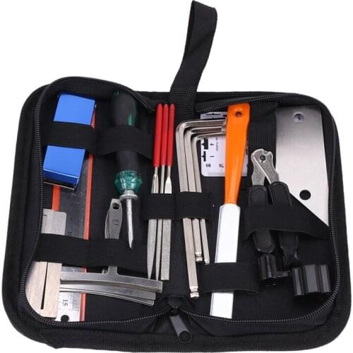 Hot-Guitar Tool Kit Repairing Maintenance Tools String Organizer String Action Ruler Gauge Measuring Tool Hex Wrench Set Files F