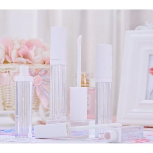 Private Label Matte White Empty Lip Gloss Tube DIY Lip Balm Tube Plastic Lipstick Containers Cosmetic Container Bottle with Cap