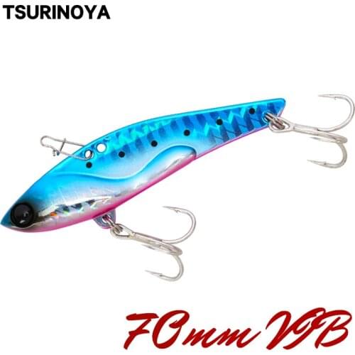 TSURINOYA VIB Metal Hard Lure DW38-A Cold Water Ice Jigging Bait 70mm 18g Sinking Vibration Artificial Jig Wobbler Swimbait