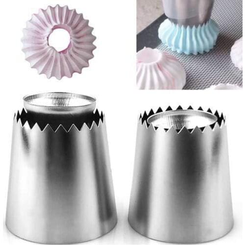 2PCS/Set Sultan tube Icing Piping Nozzles Cookie Biscuit Russian Ice Cream Pastry Tips Cake Mold Cake Decorating Tools