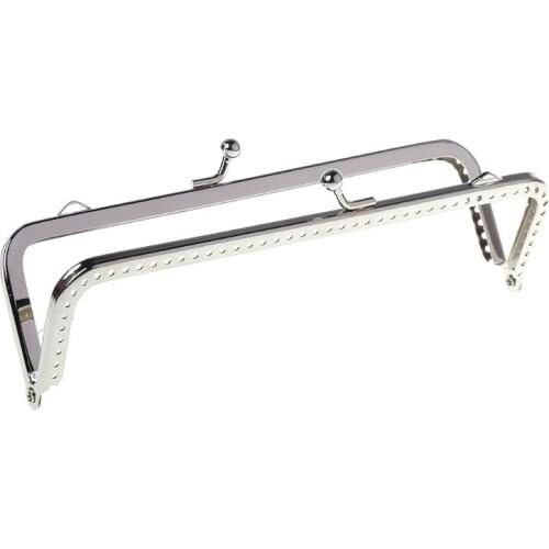 Womens Girls New Silver Handle Sewing Purse Handbag Coins Bags Metal Kiss Clasp Frame Bag Hanger 15cm