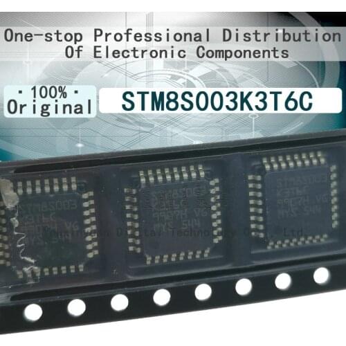 5/Pcs STM8S003K3T6C New Original SMD LQFP-32 STM8 series 8-Bit Microcontroller ICChip 16MHz 8KB（8K x 8）Flash memory 32-LQFP（7x7