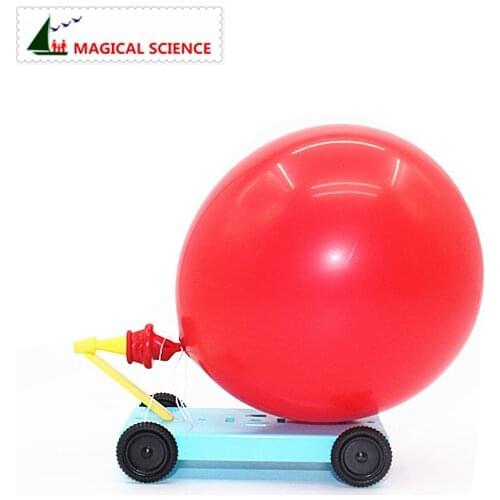 Wholesale Physical experiments homemade Balloon recoil car DIY materials,home school educational kit for kids students
