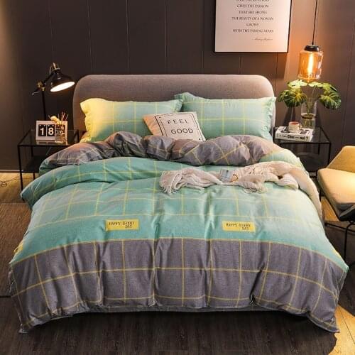 Quilt cover + pillowcase) 3-piece set of thick sanding, four seasons general household double quilt cover bedding