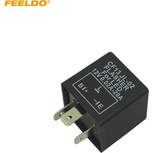 FEELDO 10Pcs CF13 JL-02 motorcycle 3 pin Electronic LED Flasher Blinker Relay Fix Flasher for Japanese car LED Bulbs Indicators