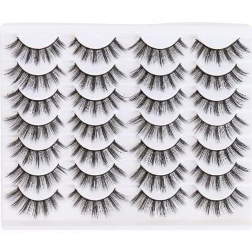 Lashes 5/14 Pairs 3D Faux Mink Lashes Fluffy Soft Wispy Volume Natural long False Eyelashes Eye Lashes Reusable Eyelashs Makeup