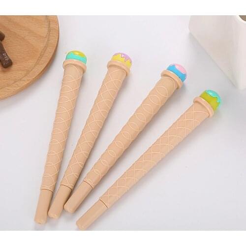 1 Pcs Creative Learning Stationery Gel Pen Summer Cool Cute Simulation Ice Cream Needle Water Sign Pen Kawaii School