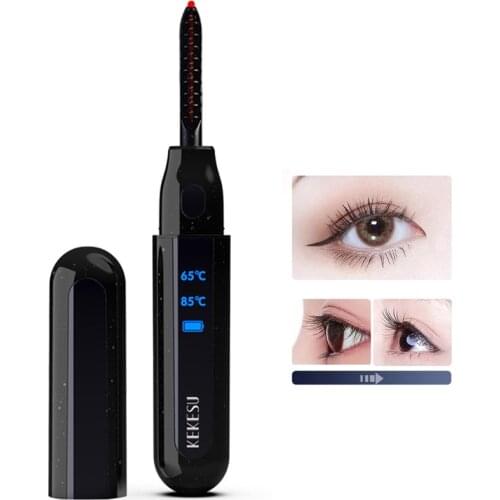 Electric Heated Eyelash Curler With LED Display No Hurting Eye Adiabatic Comb Design Eye Lashes Curler Clip Tool Rechargeable