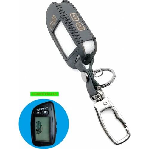ST-5A LCD keychain 2-way car alarm syst russian version remote two way car alarm 4 buttons leathe cover car key case