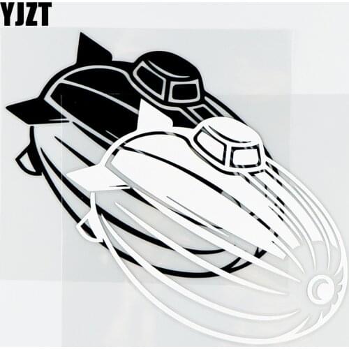 YJZT 14.8×12.8CM Uncomplicated Hot Air Balloon Airship Vinyl Decal Cool Car Stickers Black / Silver 10A-0594