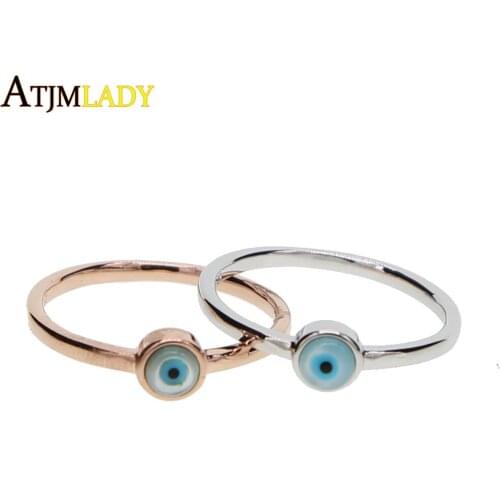 Anillos Hot Sale Geometric Copper Party Top Quality Luxury Rose Color Fashion Turkish Jewelry Women Ring Vintage Eye