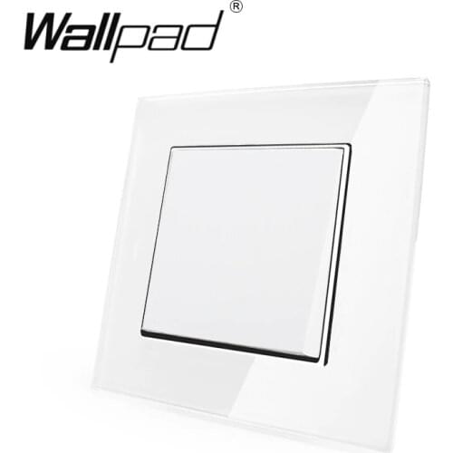 1 Gang 1 Way Switch Button Wallpad 110-250V White Crystal Glass Schuko EU European Standard 1 Gang Switch with Claws Round Box