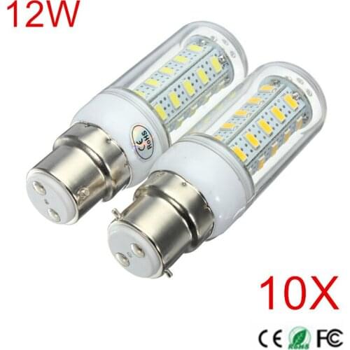 10PCS B22 12W AC220V 230V 240V LED Lamp 5730 SMD LED Bulb Corn 36Leds Chips Lamp Bombillas Light Lampada Lighting Candel light