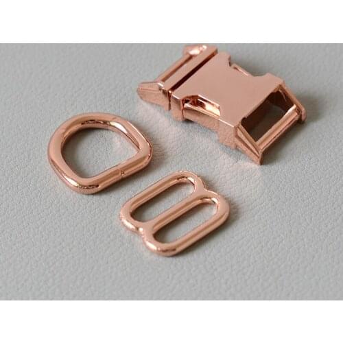 10 Set Rose Gold 5/8Inch(15mm) Side Release Metal Buckles Use On Dog Collar Outdoor Camping Backpack Bag DIY Paracord Hardware