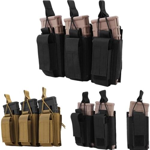 1000D Tactical Double/Triple Mag Pouch Molle Open-Top Triple Magazine Pouch Rifle Carrier Holster for M4 M14 M16 AK AR