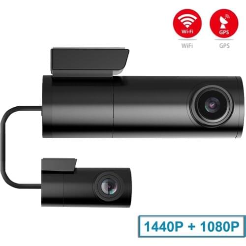 2K Mini WiFI Car Dash Cam front Cam 1440P Car Dvr Dual Cameras GPS Tracker Night Vision Recorder Rotatable Lens Parking Monitor