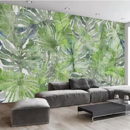 Wellyu Custom wallpaper 3d large mural modern minimalist fresh tropical banana leaf living room wallpaper papel de pared 3d обои