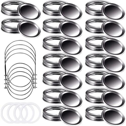 40 Pack Mason Jar Lids Set,Mason Jar Lids Rings Sealing Lids Can Lifters Silicone Sealing Rings,Canning Lids