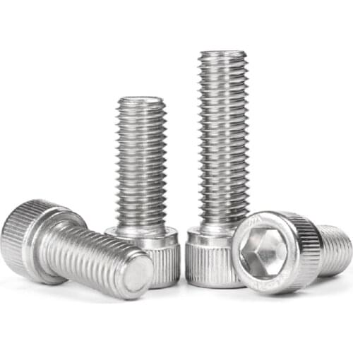 5-50pc DIN912 M1.6 M2 M2.5 M3 M4 M5 M6 M8 304 A2 Stainless Steel or Black grade 12.9 Hexagon Hex Socket Cap Head Bolt Screw
