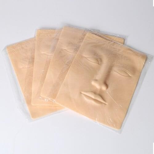 5Pcs 3D Tattoo Practice Skin Face Silicone Permanent Makeup Microblading Eyebrow Lip Eyeline Cosmetic Beauty Women Face Tattoo