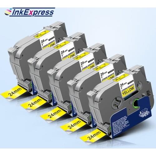5PK 24mm TZe-S651 Strong Adhesive Tape For Brother TZe S651 TZe-S651 tze Tape Printer Ribbon For Brother P touch Label Maker