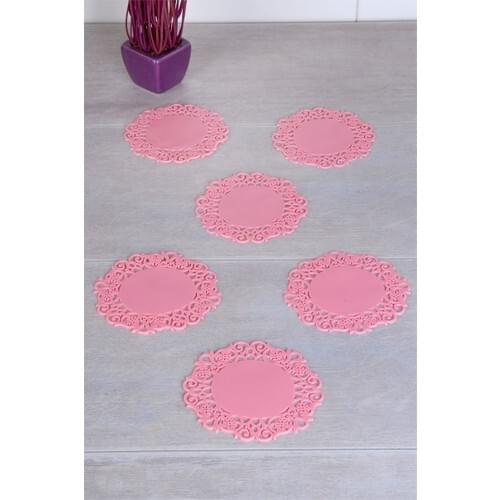 6 pcs Lace Silicone Coaster Quality Coaster Lace Decorated Colorful Coaster 6 pcs Campaign