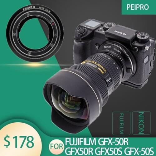 Peipro NG-GFX Camera Lens Adapter Adjustable Aperture lens adapter for Nikon G D Lens to fujifilm GFX-50R GFX50R GFX50S GFX-50S
