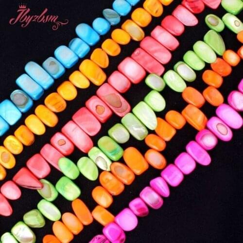 5-10x10-14mm Freeform Irregular Shape Shell Natural Stone Beads For DIY Necklace Bracelet Jewelry Making 14.5" Free Shipping