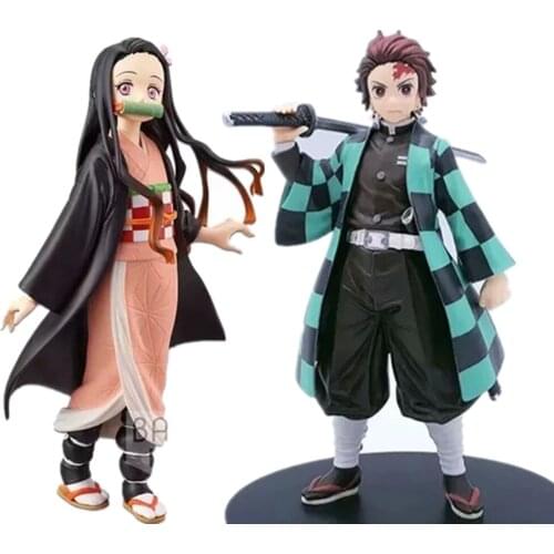 Demon Slayer PVC Action Figures Tanjirou Nezuko Anime Kimetsu no Yaiba Figurine Model Toys