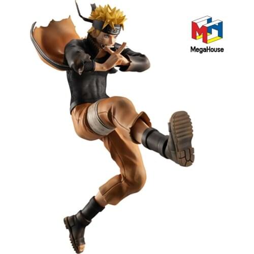 26cm in stock Megahouse GEM anime NARUTO action figure Uzumaki Naruto Shippden Ninja War doll PVC model Collectible toys