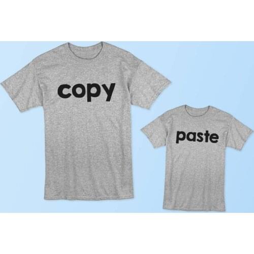 Family Look Father Daughter Son Copy Paste Tshirts Funny Family Matching Clothes Outfits Daddy and Me Kids Tshirts Baby Clothes