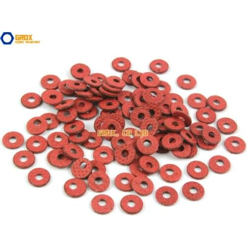 3000 Pieces M2*6*0.8mm Red Paper Washer Insulation Washer