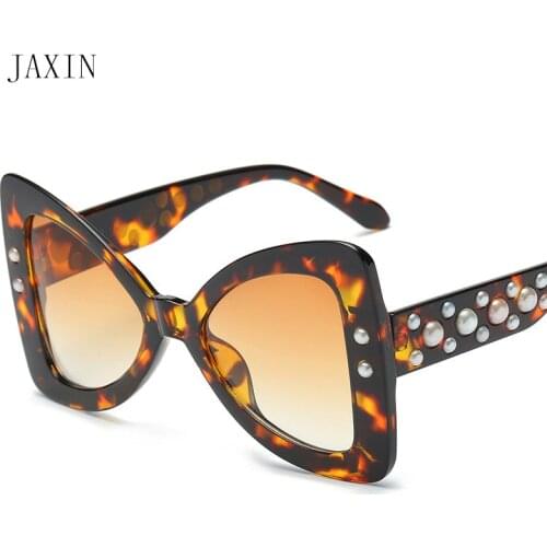 JAXIN Fashion bow Sunglasses Women personality trend big box eye protection Sunglasses Ms. brand design gorgeous wild UV400