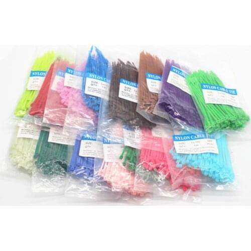 100Pcs/Bag Cable Ties 18 Colors 2.5mmx100mm 2.5mm*100mm Self-Locking Nylon Wire Cable Zip Ties White Black Wire Fasten Cable