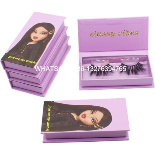 Lavender Lashes Box High Quality15mm 20mm 25mm Mink Eyelashes Supplier Custom Lashbox With Your Photo Wholesale Lash Case