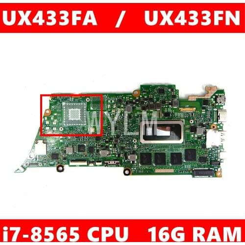 UX433FA UX433FN i7-8565CPU 16GB RAM For Asus UX433F UX433FA UX433FN UX433 Laptop Motherboard REV2.0 100% Test